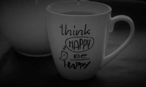 Teetasse Psyche Think Happy and be Happy, Denke positiv und sei glücklich